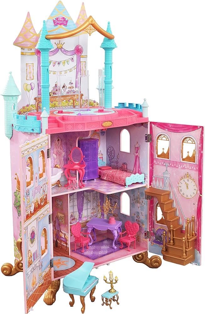 KidKraft Disney Princess Dance & Dream Wooden Dollhouse, Over 4-Feet Tall, Includes Sounds, Spinn... | Amazon (US)