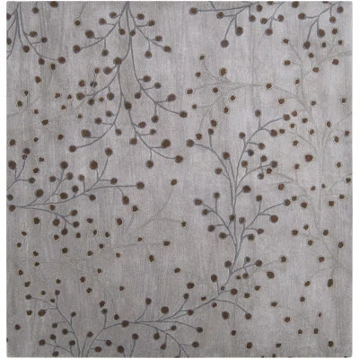 Elsberry Floral Handmade Tufted Wool Dove Gray Area Rug | Wayfair North America