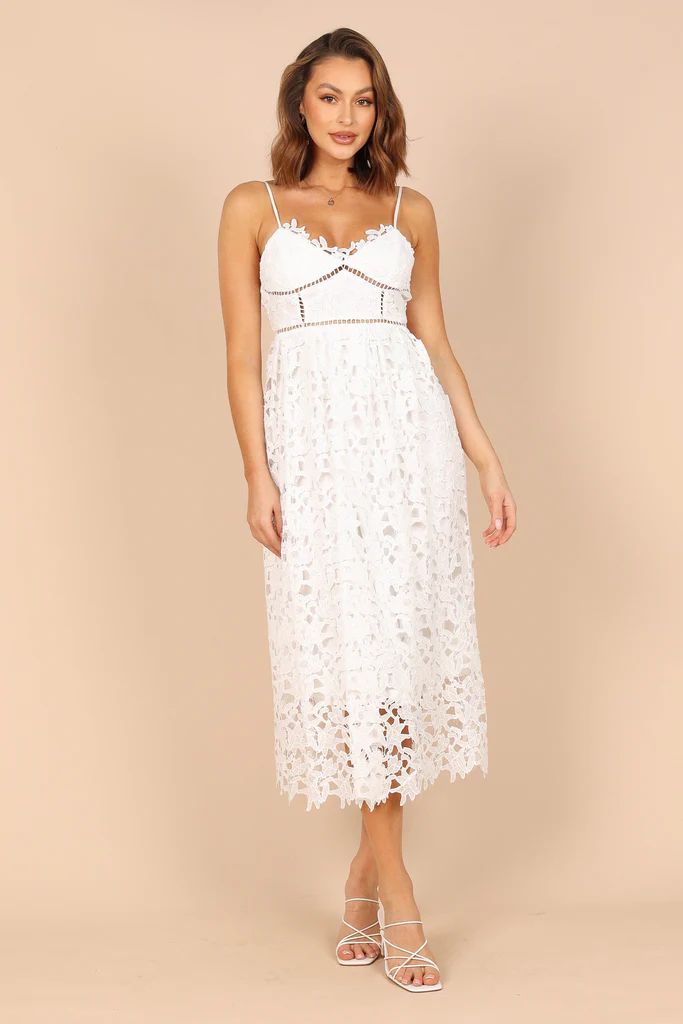 Francheshca Midi Lace Dress - White Lace | Petal & Pup (US)