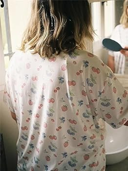 Owl's-Yard Women Y2k 2 Piece Pajamas Set Short Sleeve Crewneck Shirts Cute Strawberry Fruit Print... | Amazon (US)