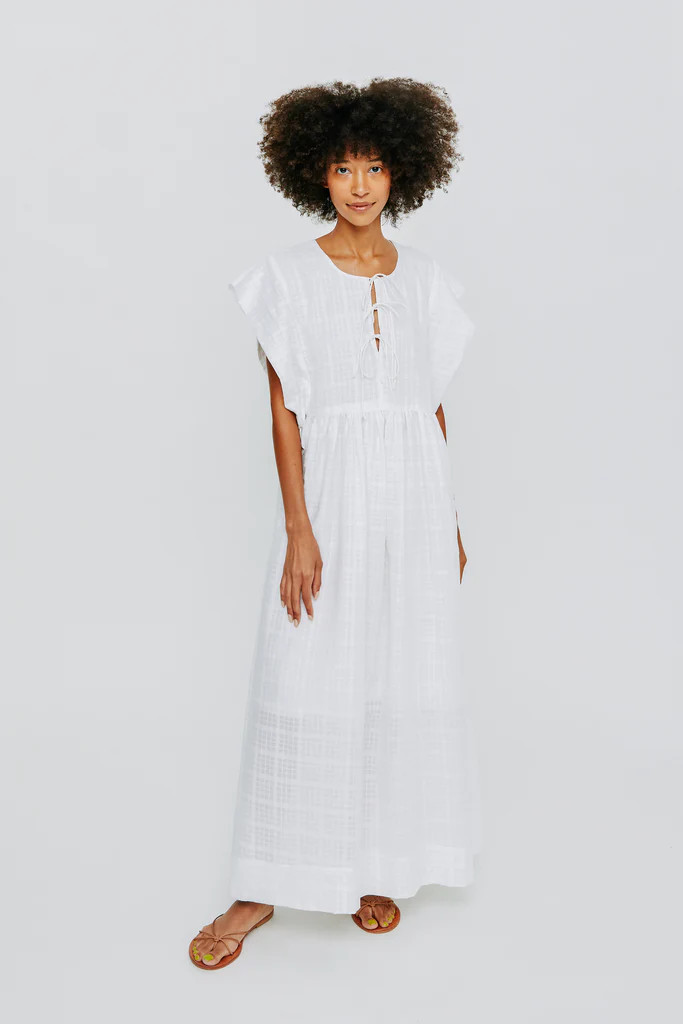 sonoma dress in white boxweave - MIRTH | MIRTH
