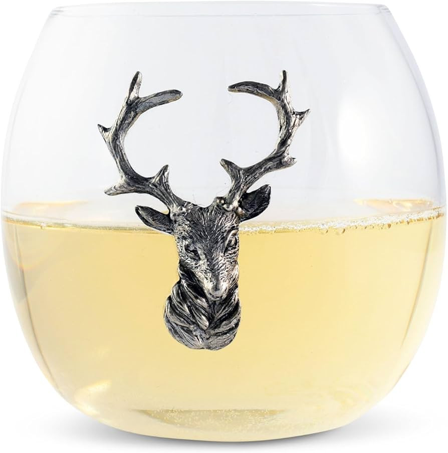 Vagabond House Deer/Elk Stemless Wine Glass, Premium Hand-Blown Crystal, Lodge Style, Perfect for... | Amazon (US)