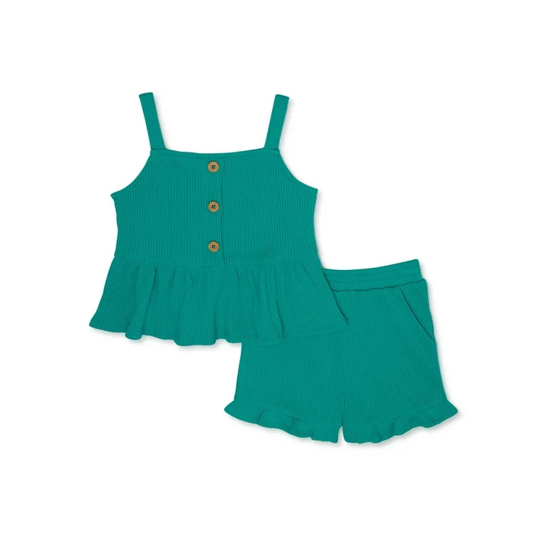 Wonder Nation Toddler Girls Short Set, Sizes 12M-5T | Walmart (US)