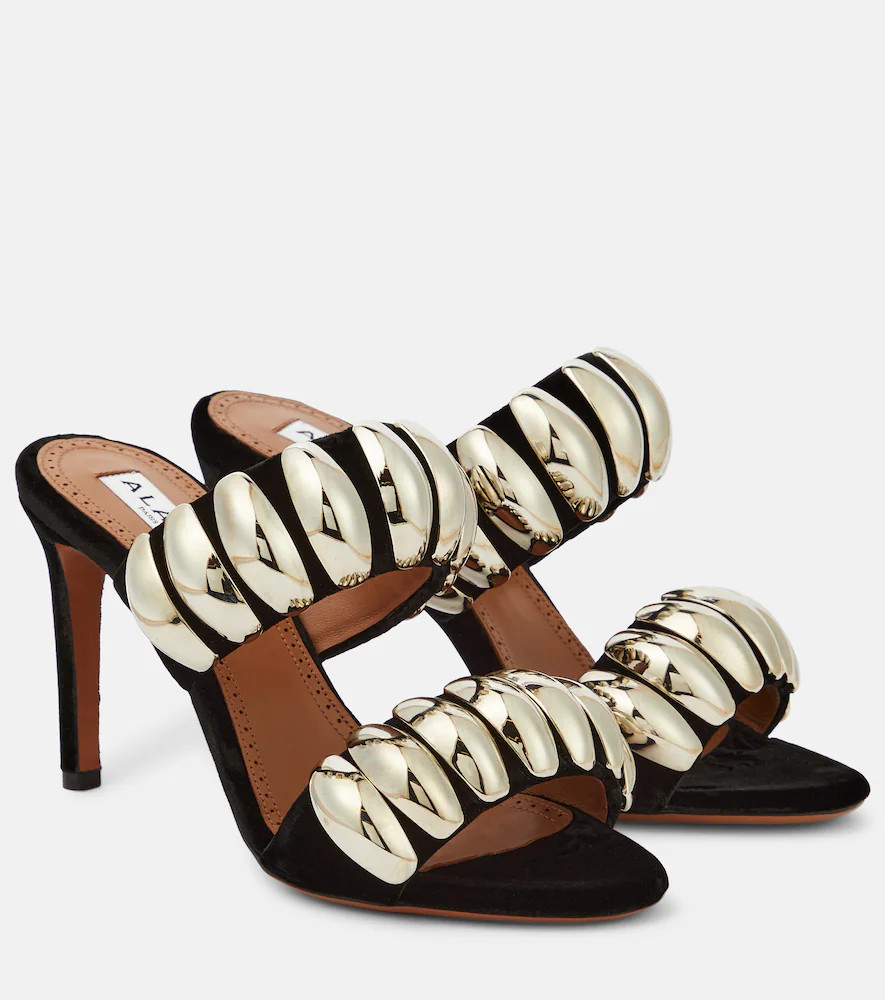 AlaÃ¯a Tribale embellished suede mules | Mytheresa (US/CA)