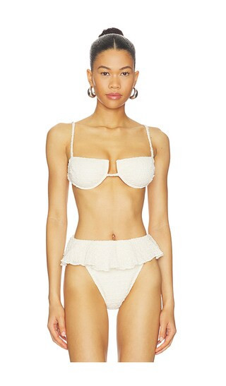 Montce x Elsa Hosk Simonette Bikini Top in Beige. - size L | Revolve Clothing (Global)