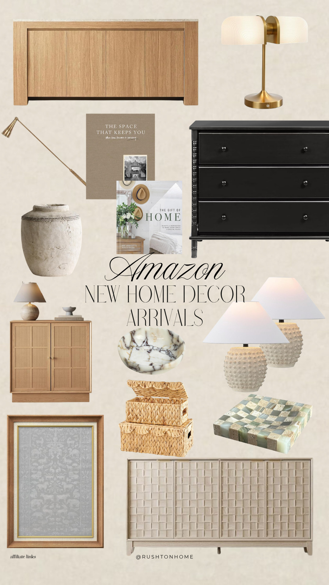 Amazon home decor, new home decor arrivals, wood sideboard cabinet, black dresser, cane cabinet, marble decorative bowl, woven storage baskets, textured table lamp, brass desk lamp, framed wall art, coffee table books, decorative vase, modern home accessories, organic modern decor, neutral home decor, luxury home finds, Amazon furniture finds, entryway decor, living room styling, bedroom decor ideas, home decorating inspiration 

 #LTKHome #LTKSaleAlert