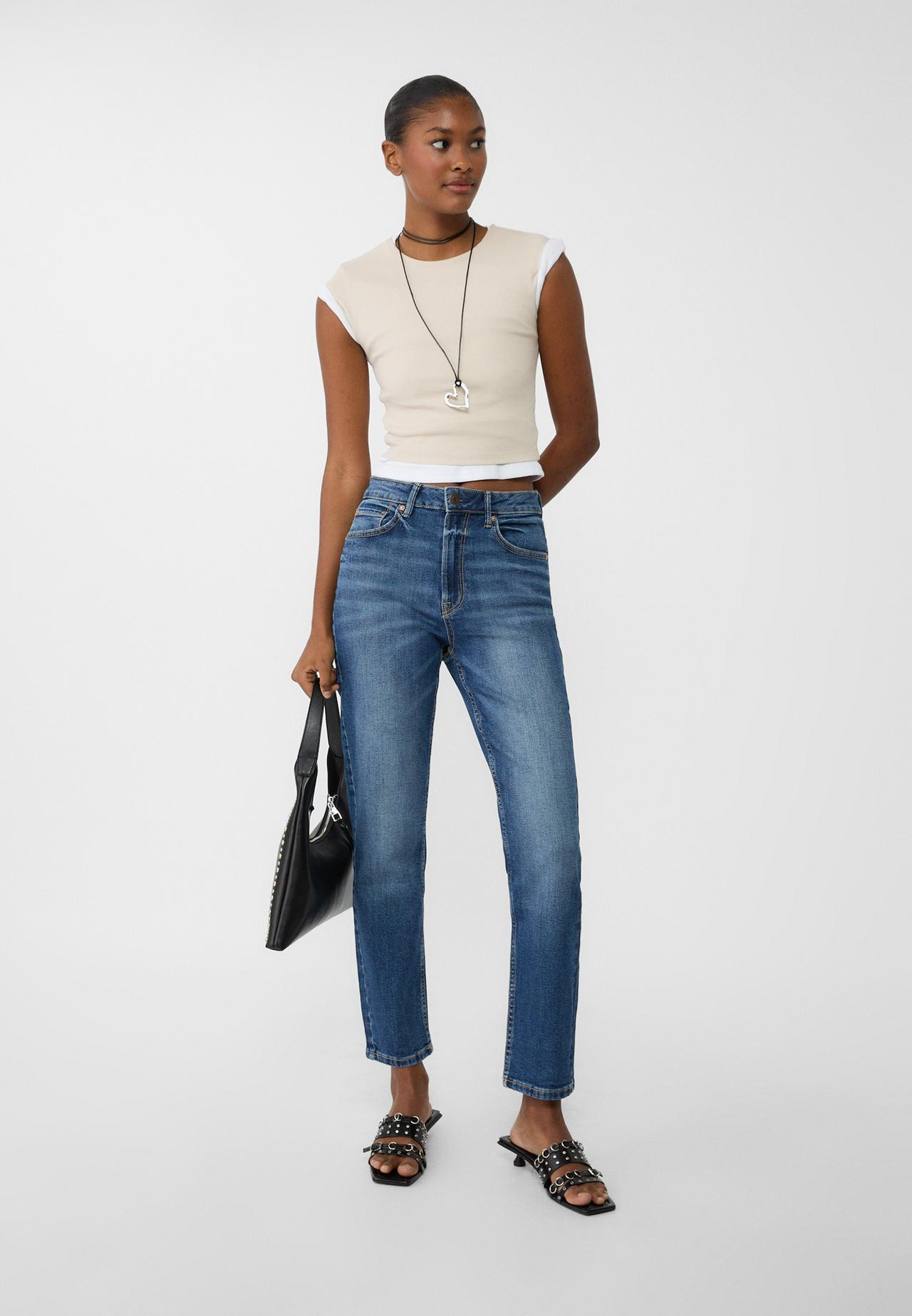 1465 Slim-fit mom jeans | Stradivarius (UK)