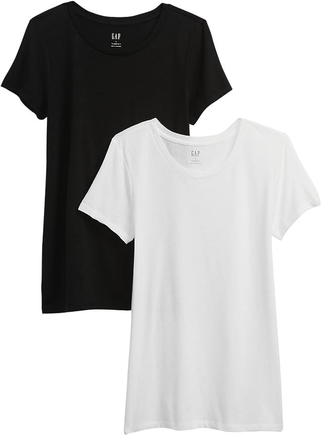 GAP Women's 2-Pack Crewneck Favorite Tee T-Shirt | Amazon (US)