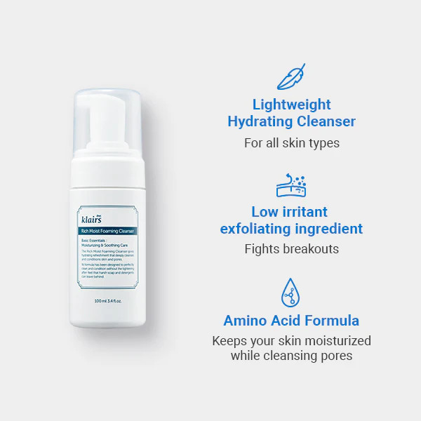 Rich Moist Foaming Cleanser - KLAIRS | Wishtrend | Wishtrend
