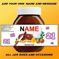 NUMBERS NUTELLA LABEL Personalise with Number, Number Colour, Name and Message The Perfect Gift to M | Etsy (US)