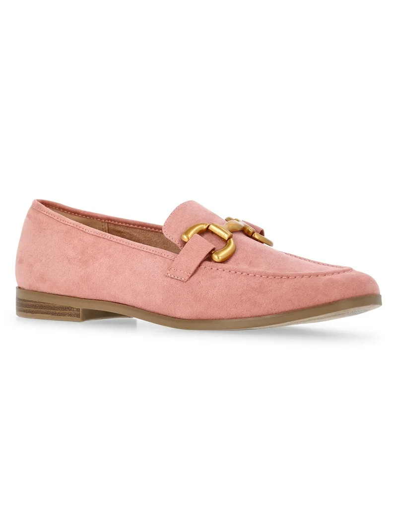 Time and Tru Women's Faux Microsuede Buckle Loafers | Walmart (US)