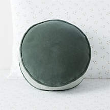 Harriet Round Pine Green Velvet Kids Throw Pillow + Reviews | Crate & Kids | Crate & Barrel