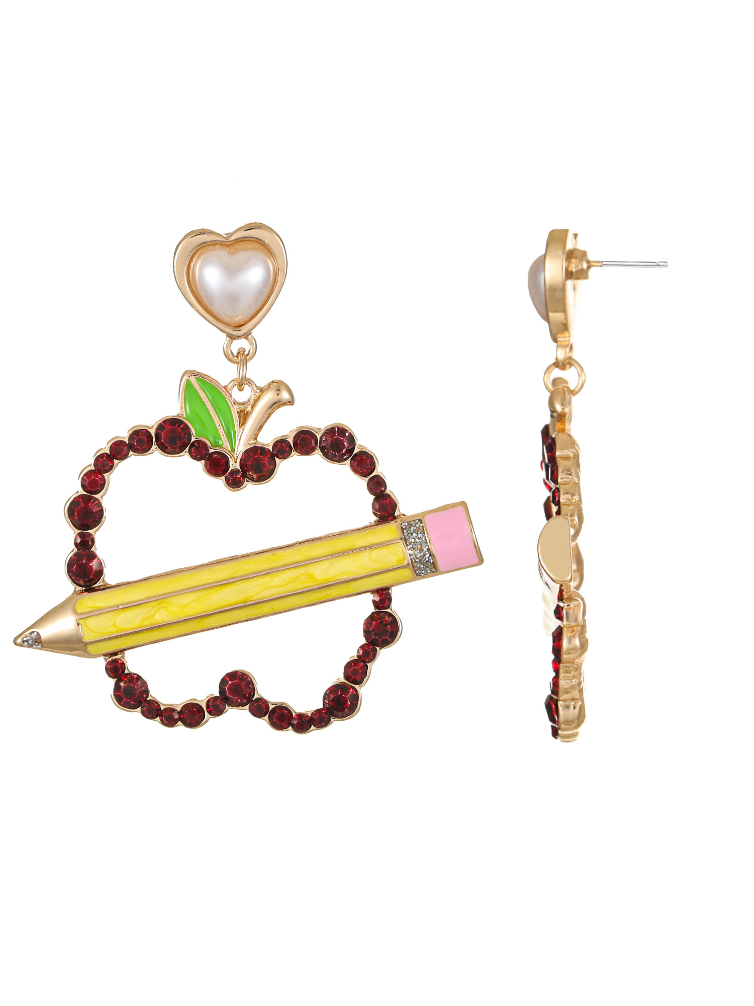 Packed Party Goldtone Back to School Earrings, Female, 1 Pair | Walmart (US)