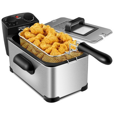 Costway Electric Deep Fryer 3.2 QT/12-Cup Stainless Steel 1700W with Frying Basket Silver | Target