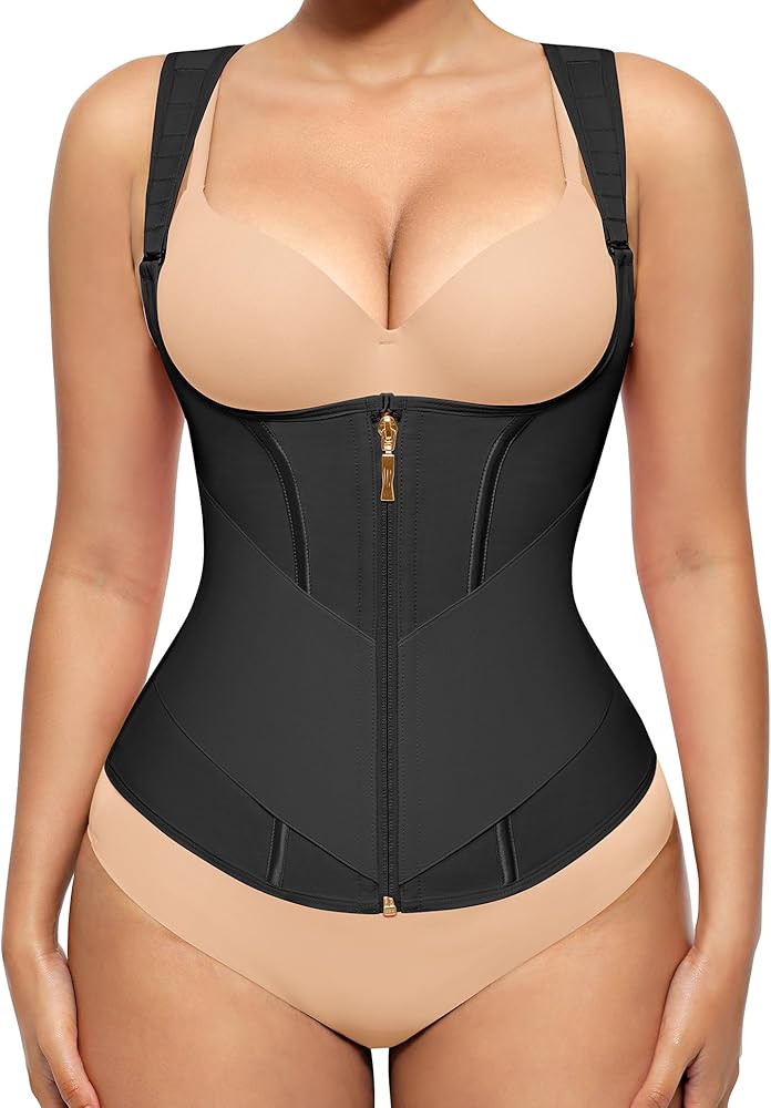 FeelinGirl Waist Trainer Vest for Women Tummy Control Corset Body Shaper with Back Support Adjust... | Amazon (US)