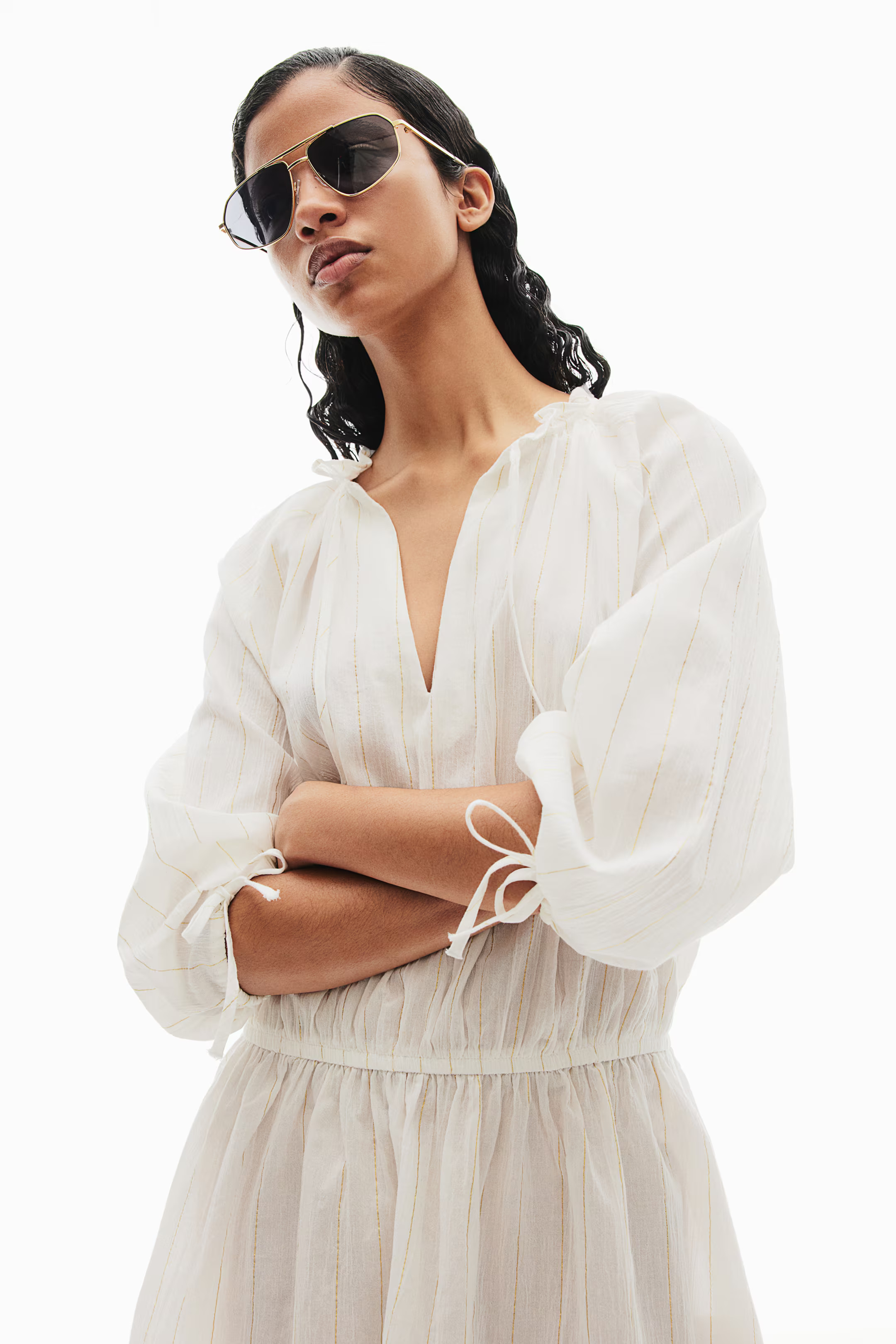 Aviator-style Sunglasses - Gold-colored - Ladies | H&M US | H&M (US + CA)