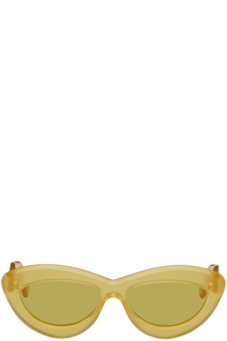 Yellow Cat-Eye Sunglasses | SSENSE