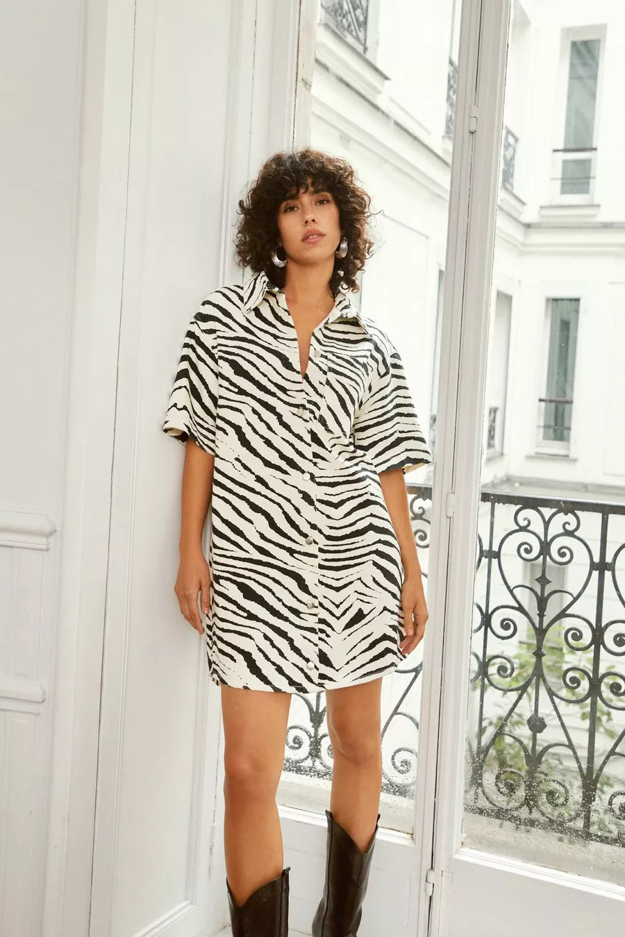 Denim Zebra Print Shirt Dress | Nasty Gal US