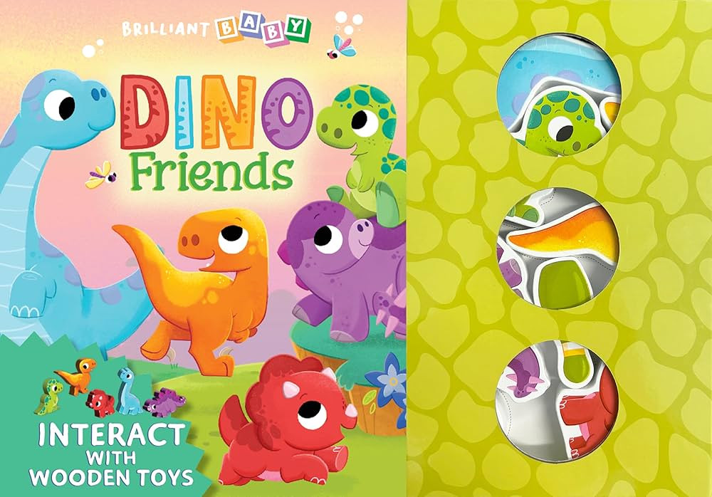 Little Hippo Books Dino Friends | Interactive Toddler Books with Wooden Toys for Kids | Dinosaur ... | Amazon (US)