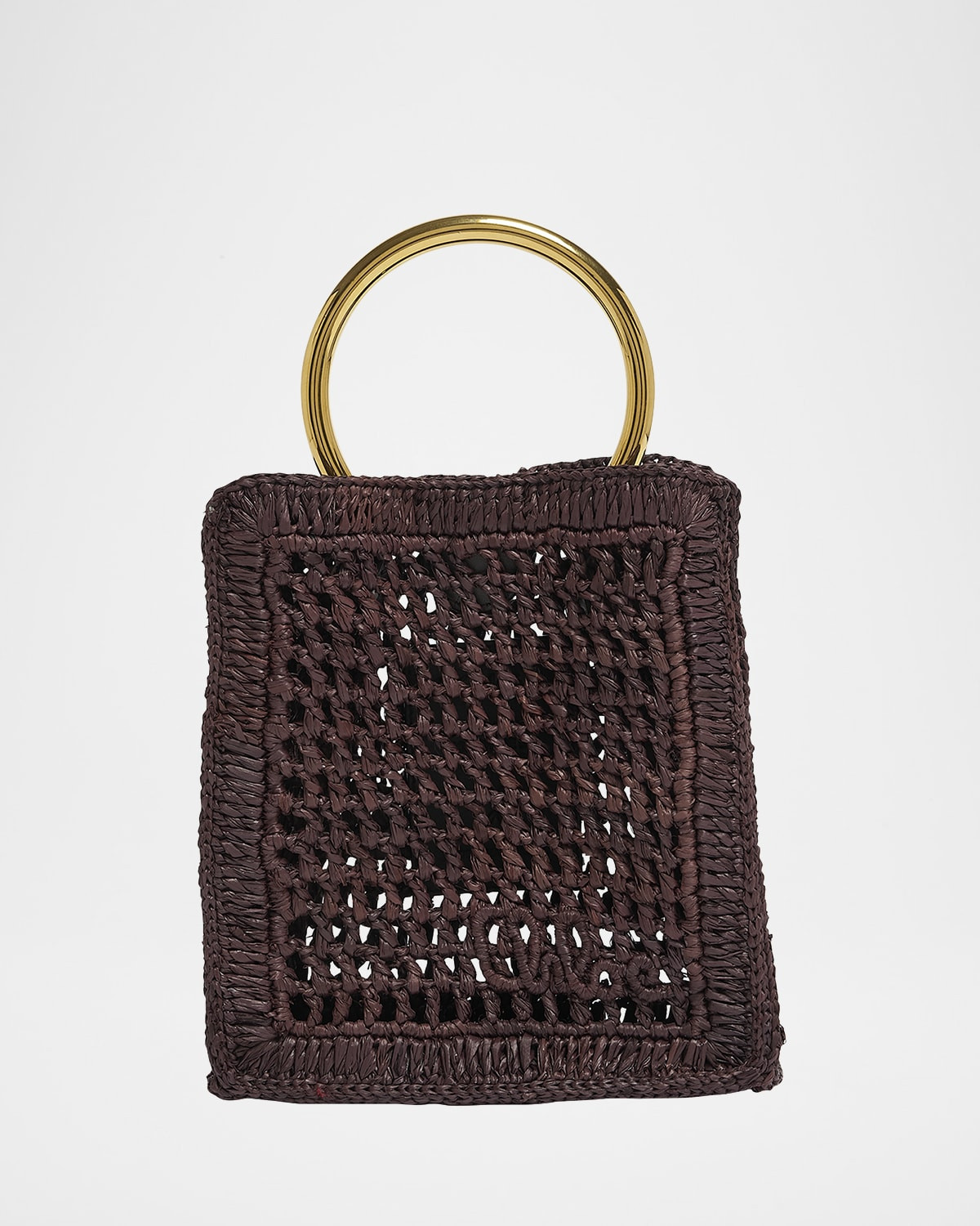 Summer Banana Top-Handle Bag in Crochet Paper and Leather | Neiman Marcus