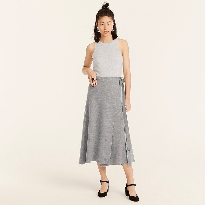 Two-toned merino wool wrap skirt | J.Crew US