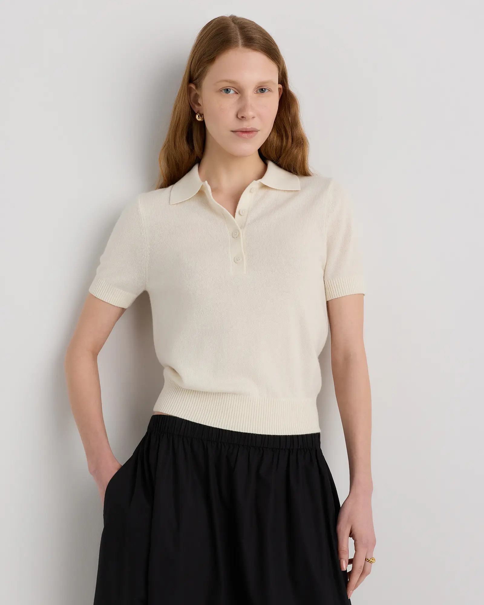 Mongolian Cashmere Short Sleeve Polo | Quince