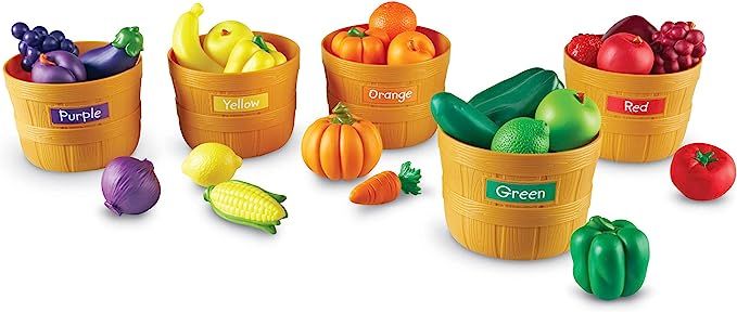 Learning Resources Farmer's Market Color Sorting Set, Homeschool, Play Food, Fruits and Vegetable... | Amazon (US)