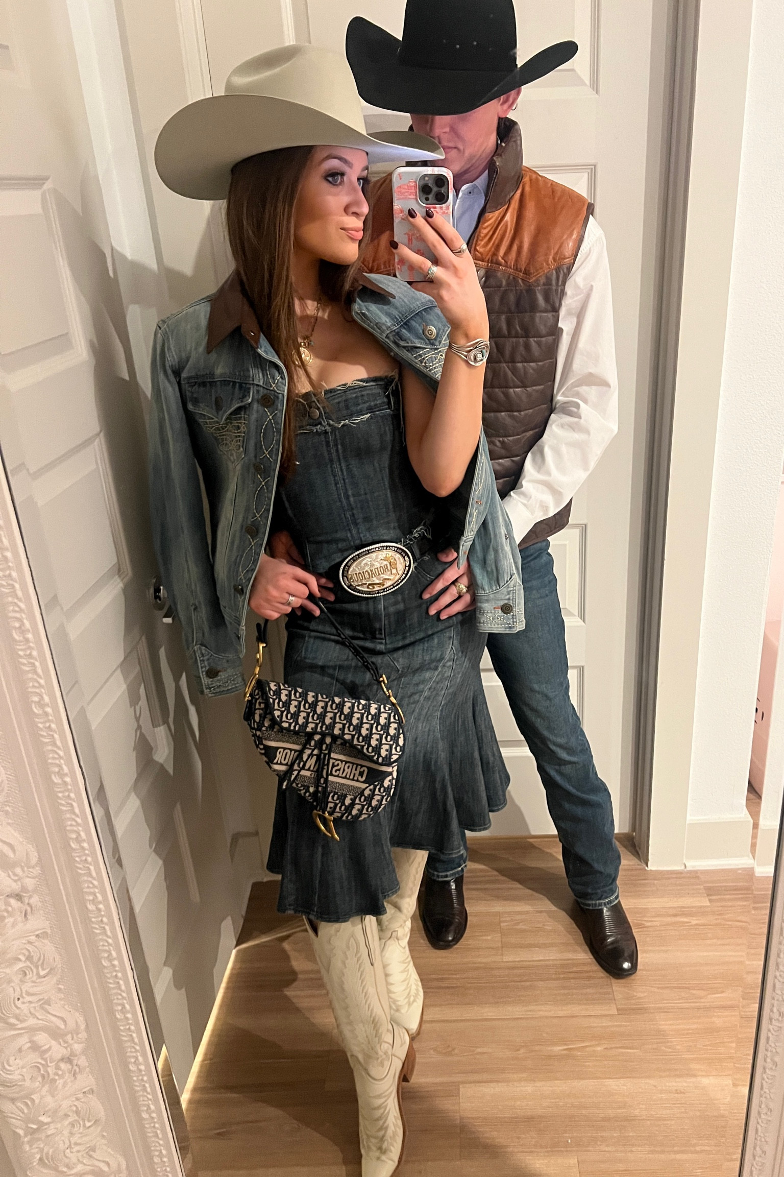 Never too much denim! Wearing my favorite set from revolve! And always repping my favorite boots… Lucchese 🤠 Top is on sale!! #western #countrychic #LTKcountry
