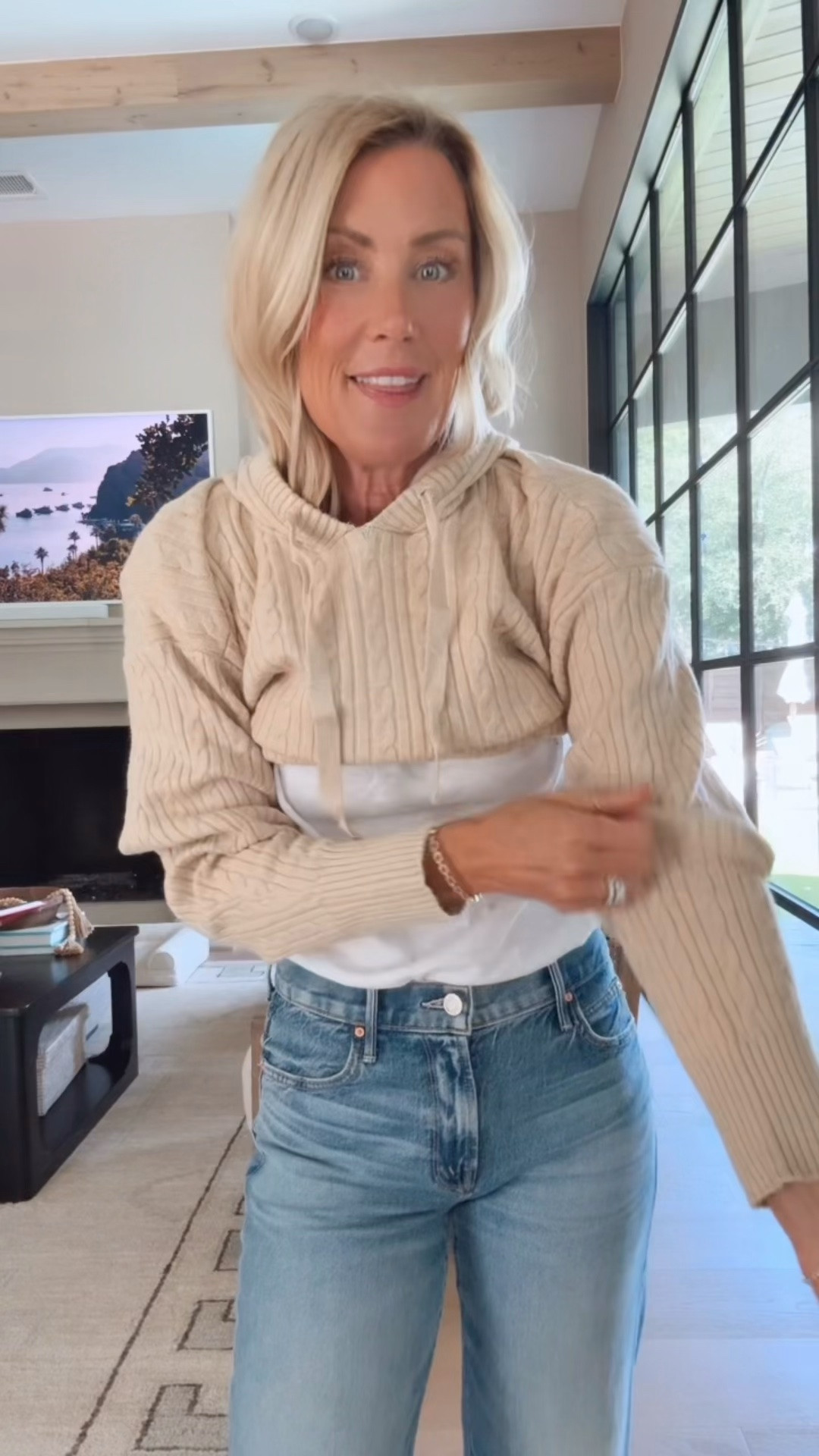 This one blew my mind! So soft and incredible quality. 
Hoodie: xs
Jeans: 25
Tee: small

#LTKootd #LTKOver40 #LTKSeasonal