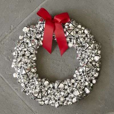 Silver Jingle Bell Wreath | Williams-Sonoma