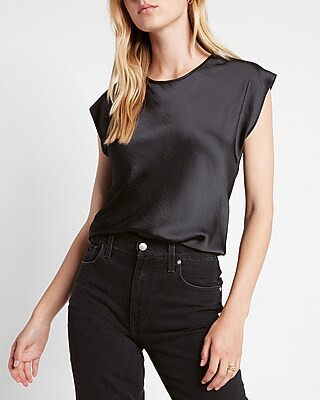 Short Sleeve Satin Gramercy Tee | Express