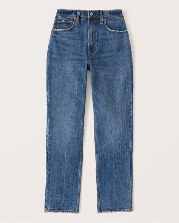 Curve Love 90s Ultra High Rise Straight Jeans | Abercrombie & Fitch (US)