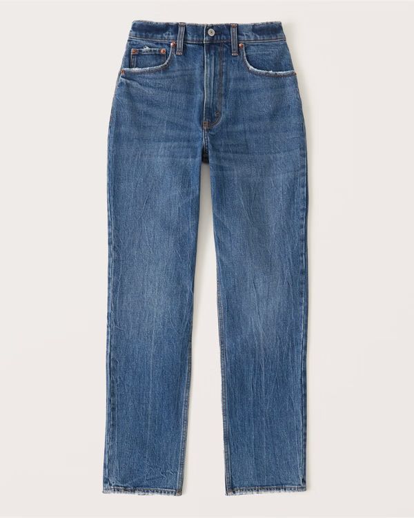 Women's Curve Love 90s Ultra High Rise Straight Jeans | Women's Bottoms | Abercrombie.com | Abercrombie & Fitch (US)