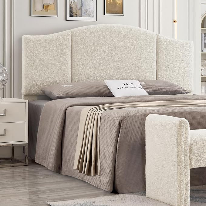 24KF Middle Century Upholstered Foldable Headboard King Headboard,Modern Boucle Teddy Fabric Head... | Amazon (US)