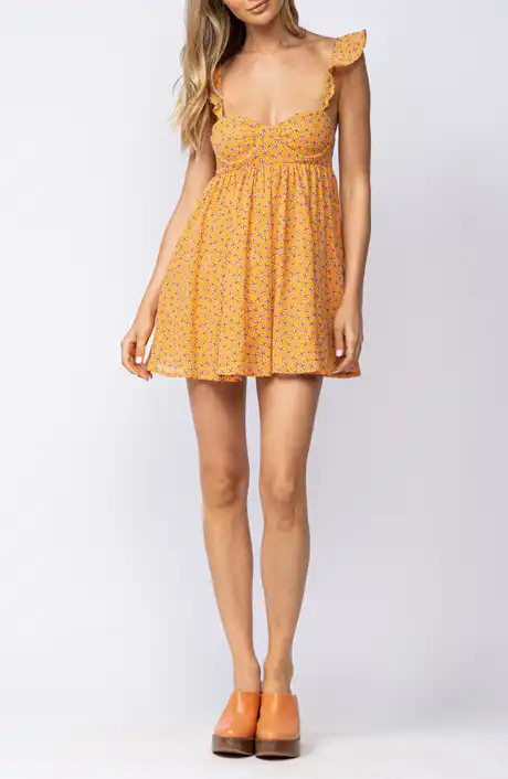 Sky to Moon Floral Tie Back Fit & Flare Minidress (Women) | Nordstromrack | Nordstrom Rack