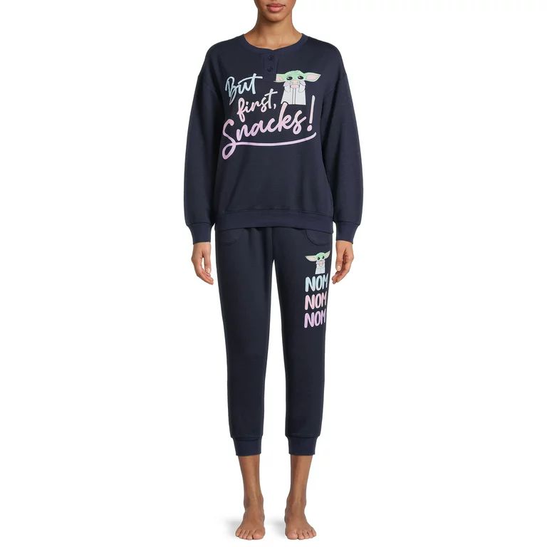 Star Wars Long Sleeve Crew Neck Printed Pajamas (Women's or Women's Plus) 2 Piece Set | Walmart (US)