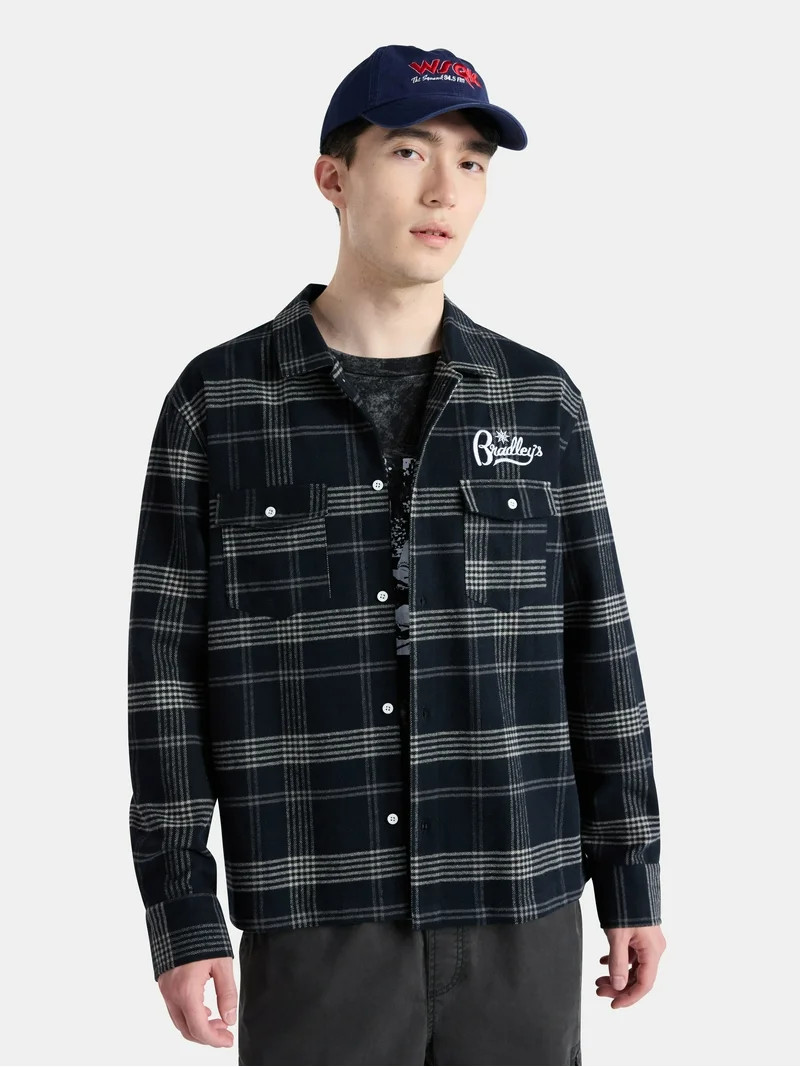 Netflix Stranger Things Bradley’s Cotton Flannel from No Boundaries, Men's & Big Men's | Walmart (US)