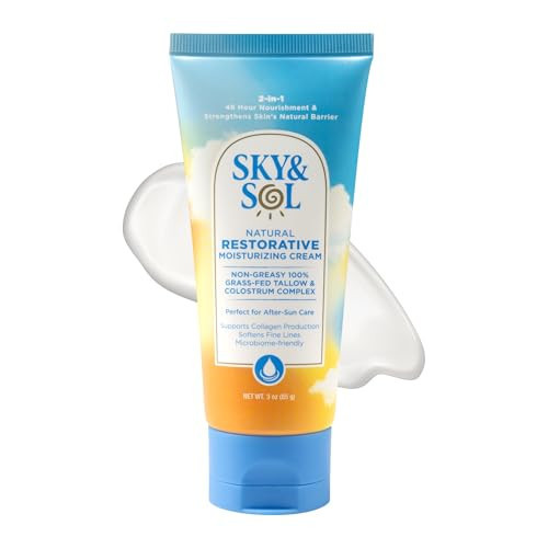Sky and Sol Everything Cream | 100% Grass Fed Beef Tallow Moisturizer for Face and Body | Day & Night Skincare | Safe Natural Ingredients | After-Sun Care | All Skin Types | 3 oz | Amazon (US)