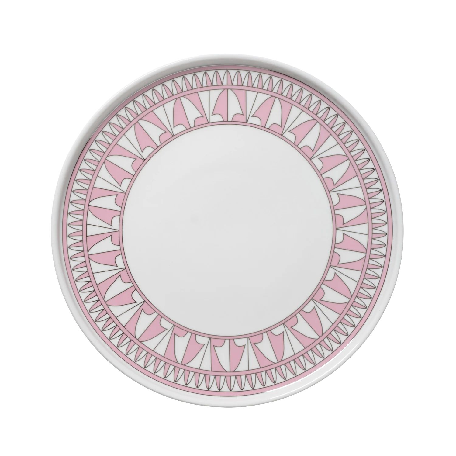 Pale Pink and Silver Geometric Plate 1 | In the Roundhouse