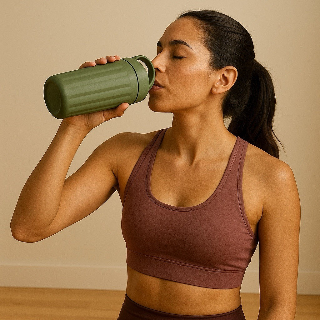 Room Essentials 33oz Green Stainless Steel Double Wall Vacuum Bottle w/ Handle | eBay US