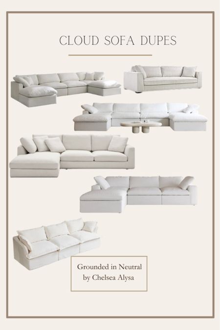 cloud sofa dupes ☁️ 

sofa. Sectional. Couch. Living room furniture. Neutral home. Neutral home decor  

#LTKhome