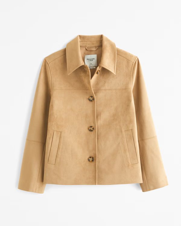 Women's Faux Suede Jacket | Women's Coats & Jackets | Abercrombie.com | Abercrombie & Fitch (UK)