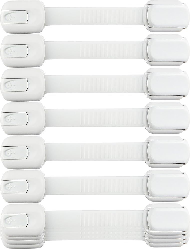 Child Safety Strap Locks (10 Pack) Baby Locks For Cabinets And Drawers, Toilet, Fridge & More. 3M... | Amazon (US)