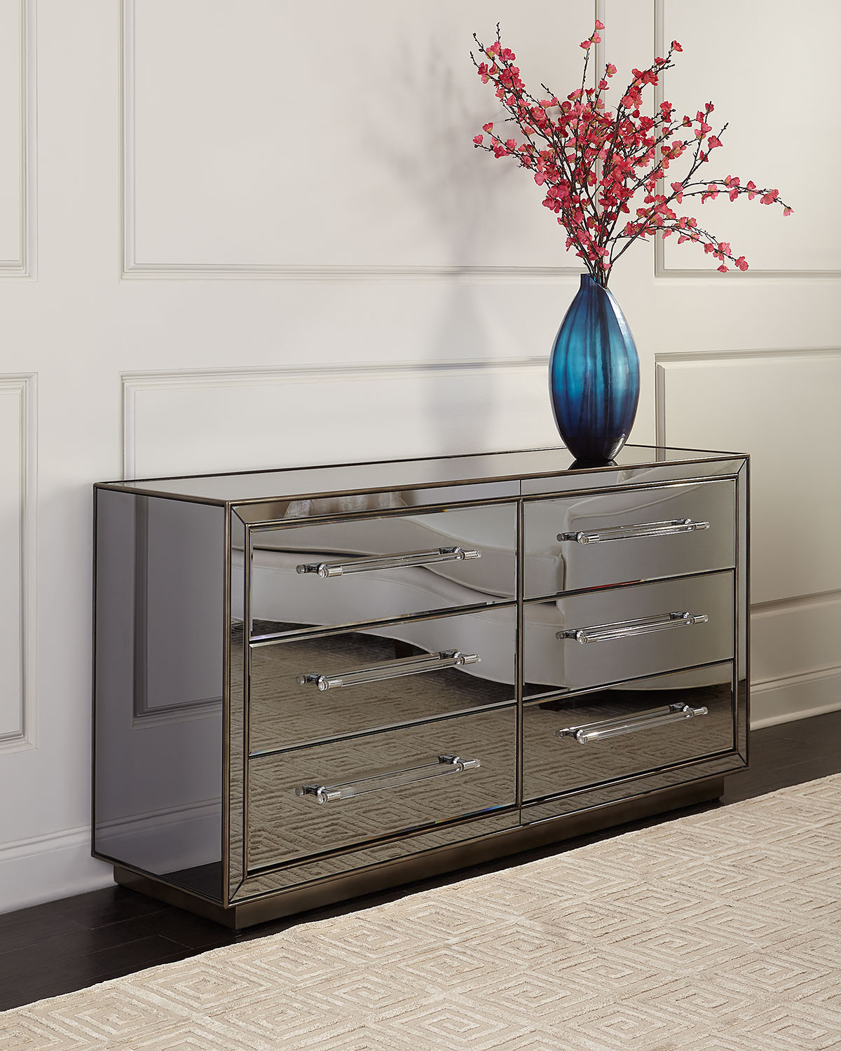 Tara Mirrored 6-Drawer Dresser | Neiman Marcus