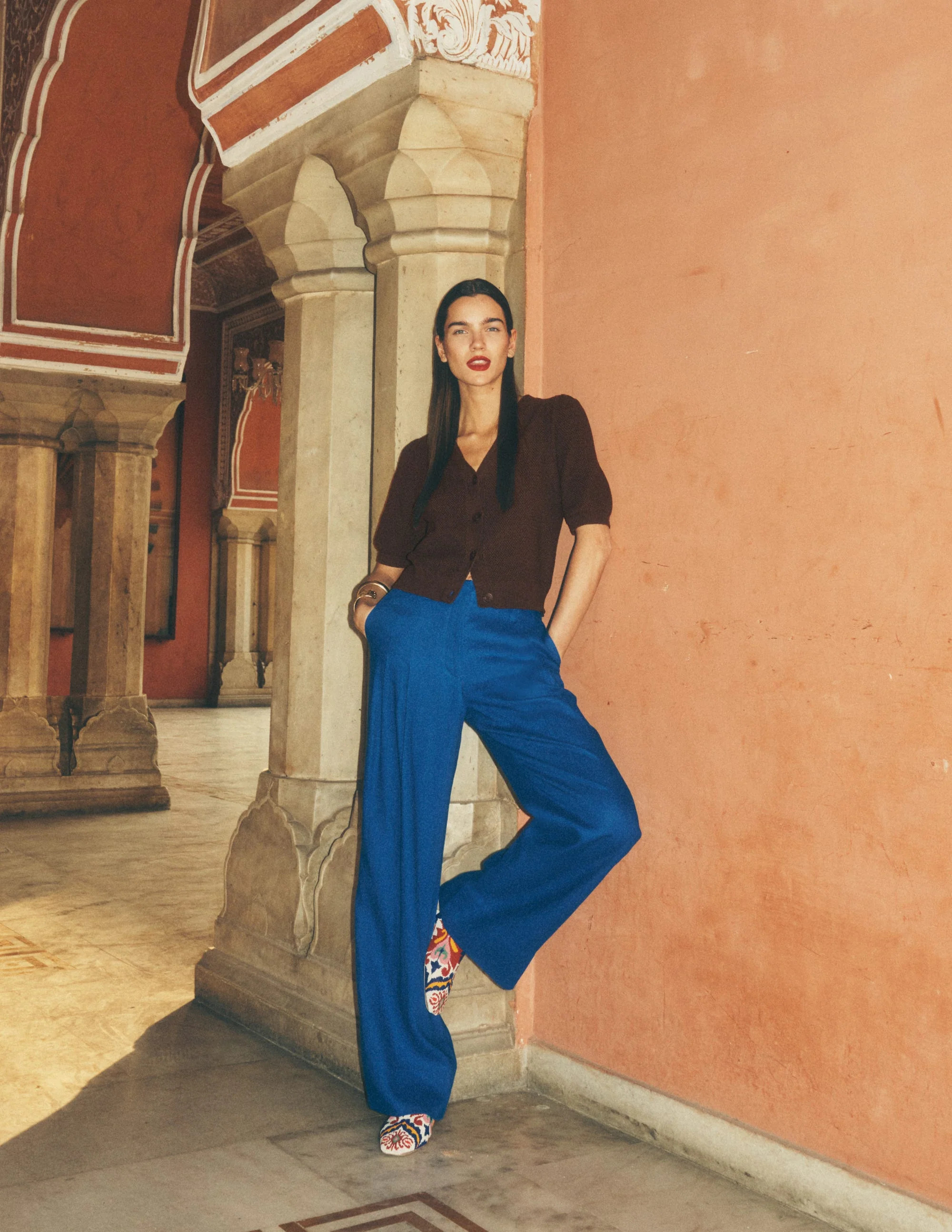 Mayfair Linen Trousers-Bright Blue | Boden UK