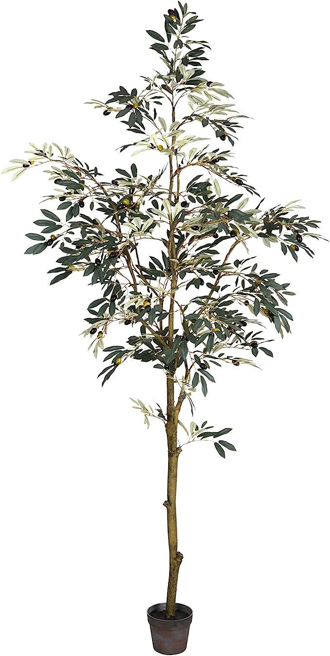 Vickerman Everyday Faux Olive Tree 7 Foot Tall Green Silk Potted Artificial Indoor Olive Plant Wi... | Amazon (US)