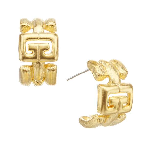 Small Greek Key Hoops | Susan Shaw