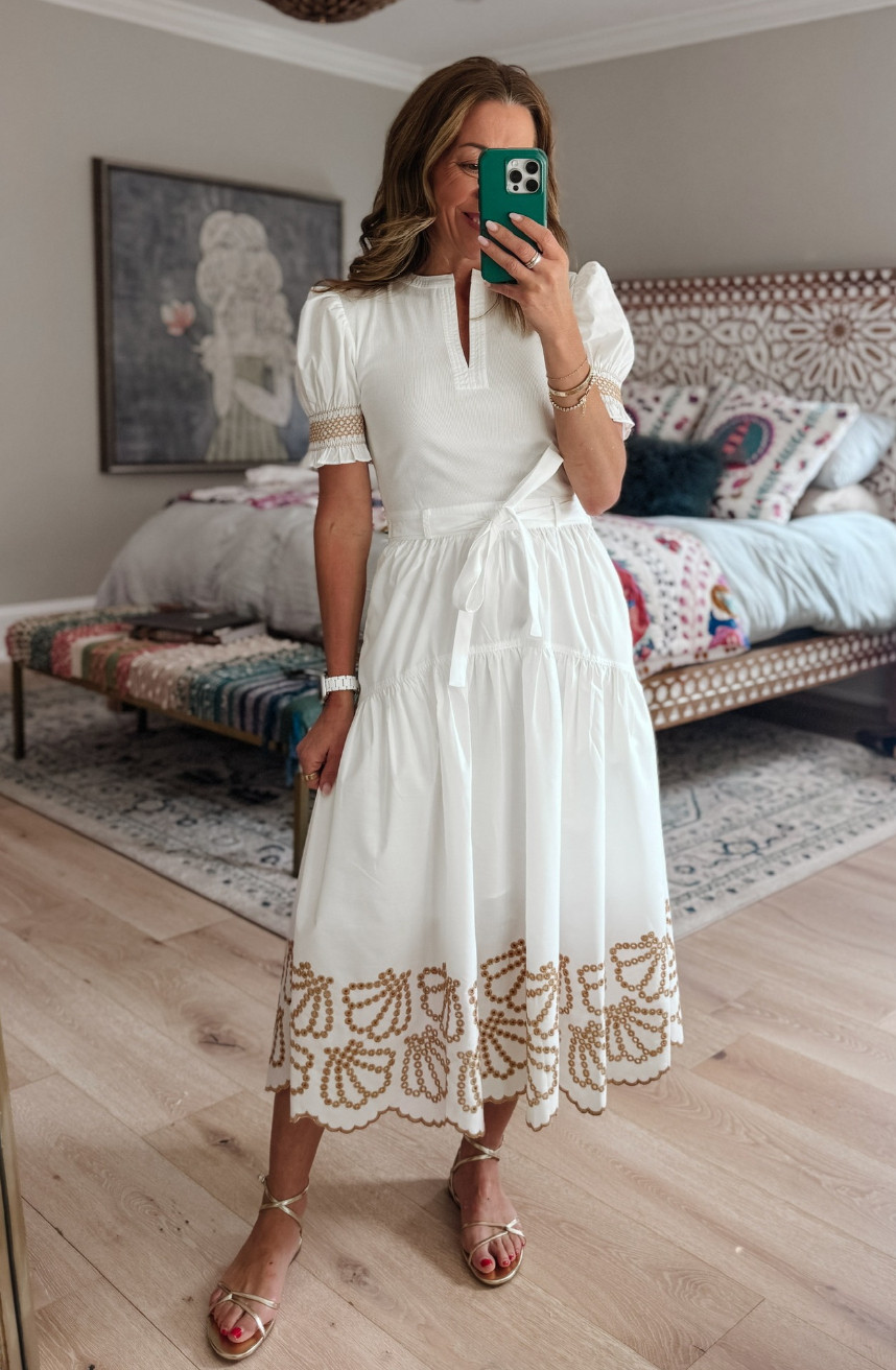 When the weather warms up the pretty white dresses come out! Love the embroidered hem! 

 #LTKSpringSale #LTKootd #LTKTravel