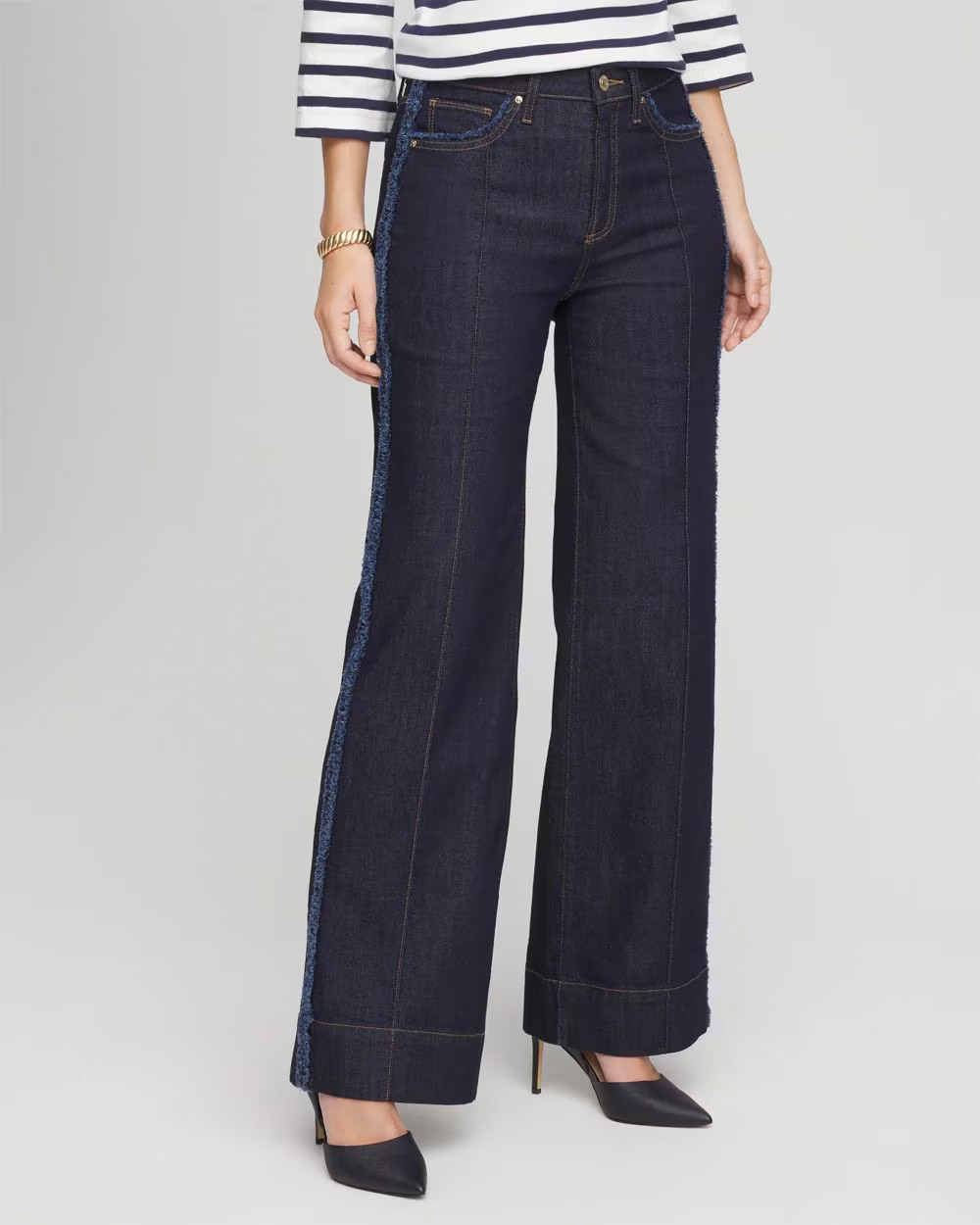 Frayed High-Rise Wide-Leg Jeans | Chico's