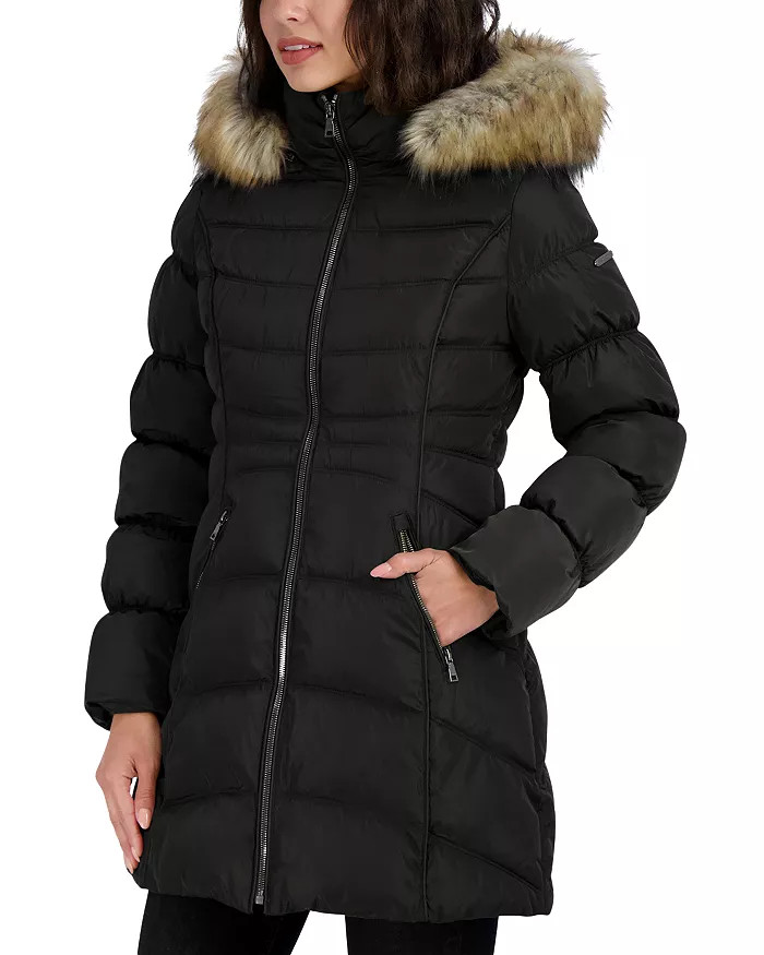 Laundry by Shelli Segal Faux Fur Trim Hooded Puffer Coat Back to Results -  Women - Bloomingdale'... | Bloomingdale's (US)